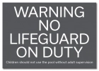 California No Lifeguard on Duty Sign