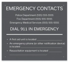 Connecticut Emergency Contacts Pool Sign