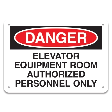 Elevator Equipment Room Sign