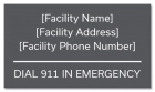 Emergency Dial 911 Pool Sign