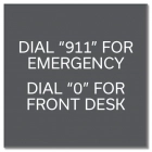 "Emergency Front Desk/Hotel Operator" Sign