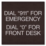 "Emergency Front Desk/Hotel Operator" Sign