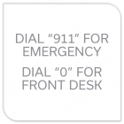 "Emergency Front Desk/Hotel Operator" Sign