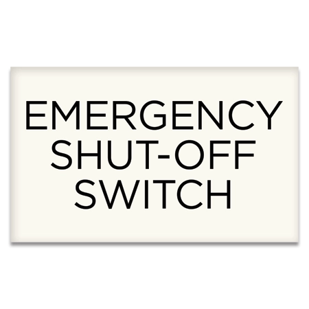 Emergency Shut-Off Switch Sign