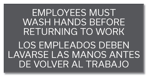 "Employees Must Wash Hands..." with Spanish