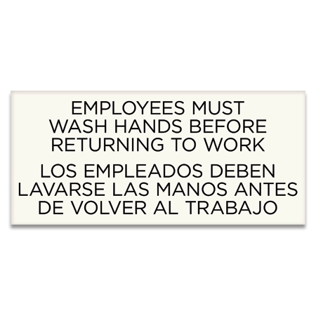 Employees Must Wash Hands (with Spanish)