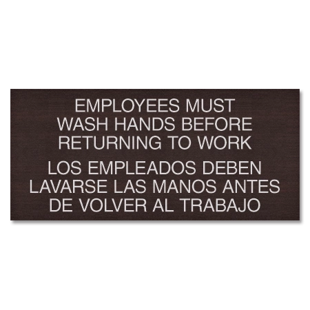 Employees Must Wash Hands... with Spanish