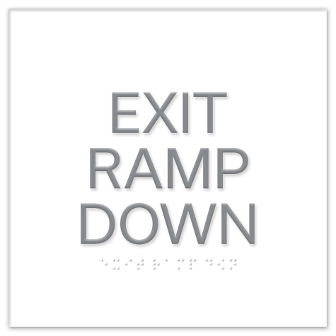 "Exit Ramp Down" Egress Sign - CA Compliant