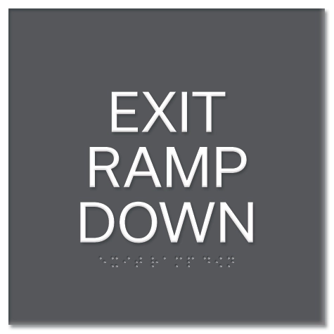 "Exit Ramp Down" Egress Sign - CA Compliant