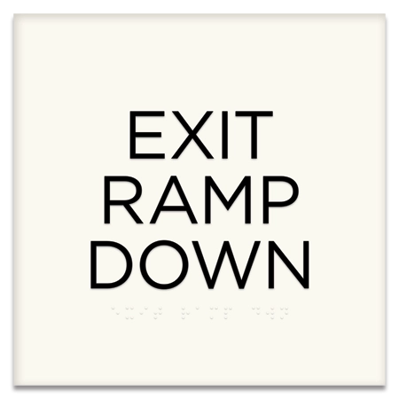 "Exit Ramp Down" Egress Sign - CA Compliant