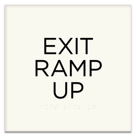 "Exit Ramp Up" Egress Sign - CA Compliant