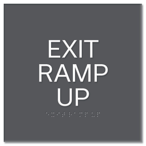 "Exit Ramp Up" Egress Sign - CA Compliant