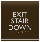 "Exit Stair Down" Egress Sign - CA Compliant