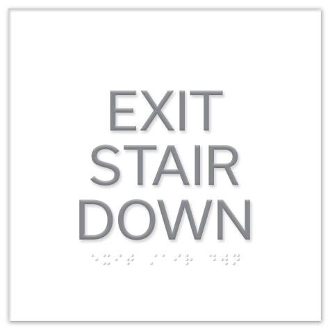 "Exit Stair Down" Egress Sign - CA Compliant