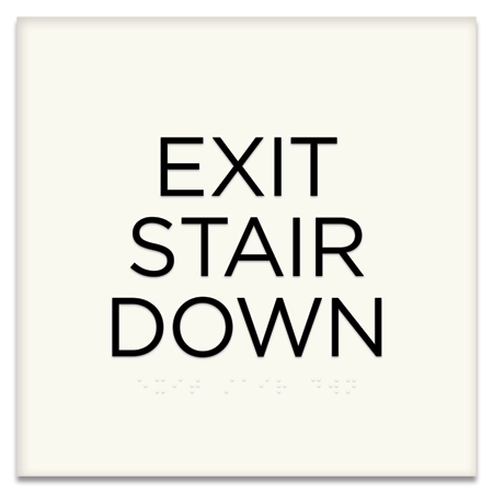 "Exit Stair Down" Egress Sign - CA Compliant