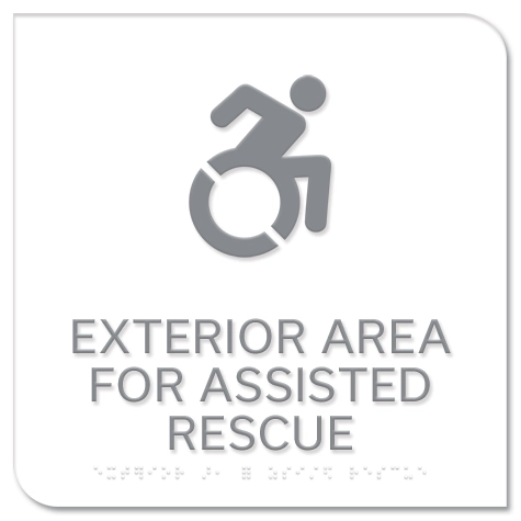 Exterior Area for Assisted Rescue Sign - Dynamic ISA Symbol