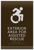 Exterior Area for Assisted Rescue Sign - Dynamic ISA Symbol
