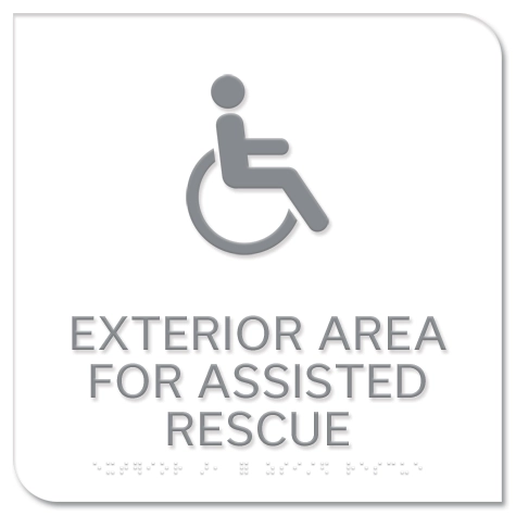 Exterior Area for Assisted Rescue Sign - ISA Symbol