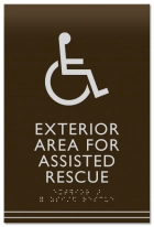 Exterior Area for Assisted Rescue Sign - ISA Symbol
