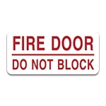 Fire Door - Do Not Block Label