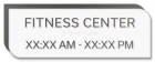 Fitness Center Sign w/Hours