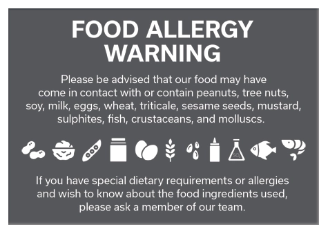Food Allergy Warning Sign - Canadian Version