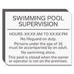 Front Desk Pool Supervision Sign - NJ Compliant