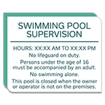 Front Desk Pool Supervision Sign - NJ Compliant