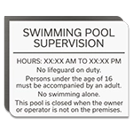 Front Desk Pool Supervision Sign - NJ Compliant