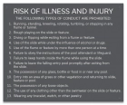 Georgia Water Slide Risk of Illness and Injury Sign