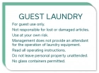Guest Laundry Sign w/Backplate