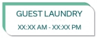 Guest Laundry Sign w/Hours