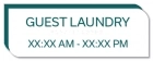Guest Laundry Sign w/Hours