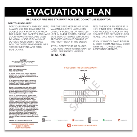 Guest Room Evacuation Plan