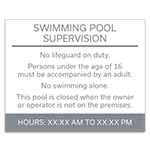 Guest Room Pool Supervision Sign - NJ Compliant