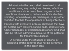 Illinois Beach Admission Rules Sign