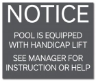 Illinois Handicap Lift Pool/Spa Sign