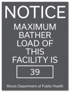 Illinois Maximum Bather Load Pool & Spa Sign