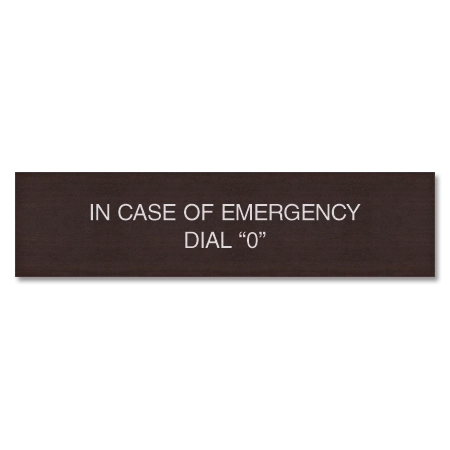In Case of Emergency... Dial "0"