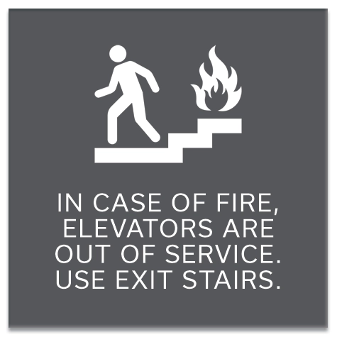 In Case of Fire, Elevators Are Out of Service... w/No Braille