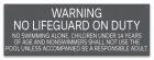 Indiana No Lifeguard on Duty Sign