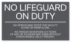 Kentucky No Lifeguard On Duty Sign