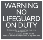 MAHC No Lifeguard Sign