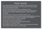 Maine Pool Rules Sign