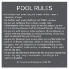Massachusetts Pool Rules Sign