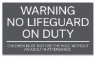 Minnesota No Lifeguard On Duty Warning Sign