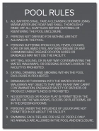Nevada Pool Rules Sign