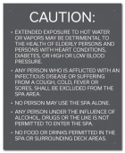 Nevada Spa Rules Sign