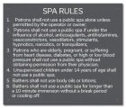 New Hampshire Spa Rules Sign