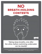 New York City No Breath-Holding Contests Sign